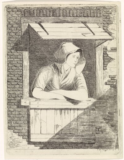 Donna presso una finestra aperta da J.H. Pluygers