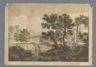 Paesaggio con il battesimo di Cristo da J.H. Wend