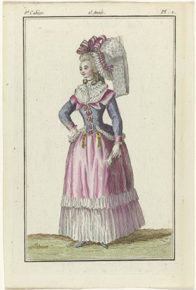 Magasin des Modes Nouvelles Françaises et Anglaises, copia del 1787, Pl. 1, 8e cahier da J.J. Tuttot