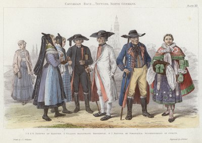 Razza caucasica, teutoni, tedeschi del nord da J.L. (after) Williams