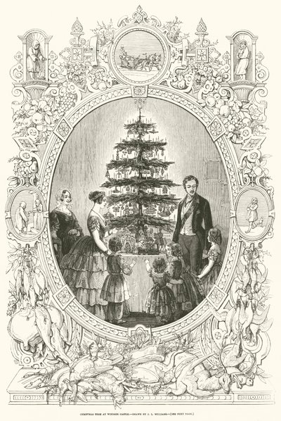 Albero di Natale al Castello di Windsor da J.L. (after) Williams