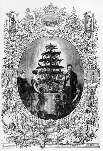 Albero di Natale al Castello di Windsor da J.L. (after) Williams