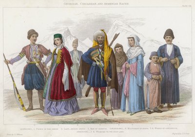 Razze georgiane, circasse e armene da J.L. (after) Williams