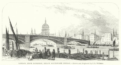 Londra, da Bankside, sotto il ponte di Southwark da J.L. (after) Williams