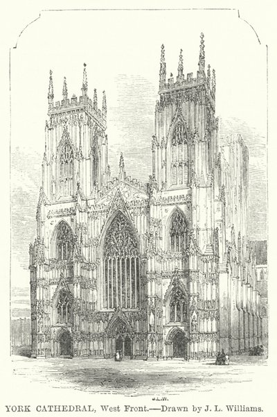 Cattedrale di York, facciata ovest da J.L. (after) Williams