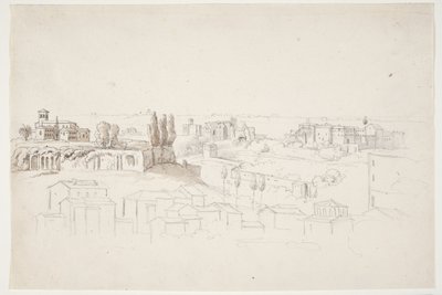 Dal Palatino con chiesa. Roma da J.L. Lund
