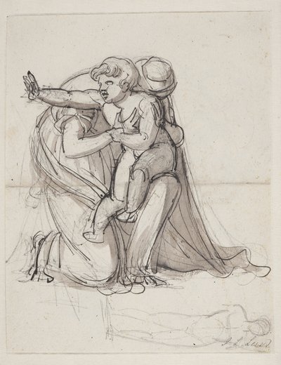 Madre e bambino. Studio per Andromaca piangente la morte di Ettore da J.L. Lund