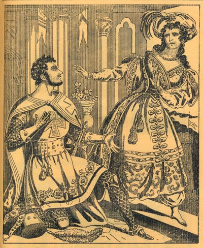 Ivanhoe: Sir Brian de Bois Guilbert e Rebecca, XIX secolo da JL Marks