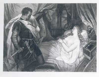 Otello e Desdemona, inciso da Eduard Buchel da J.M.F. Heinrich