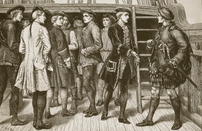 Il Giovane Pretendente e i Capi delle Highland a bordo della 