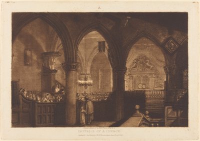 Interno di una chiesa, pubblicato 1819 da Joseph Mallord William Turner
