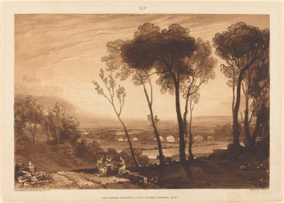 Il ponte in media distanza, pubblicato 1808 da Joseph Mallord William Turner