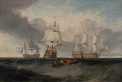 Il ritorno della Vittoria da Trafalgar, in tre posizioni, ca. 1806 da Joseph Mallord William Turner