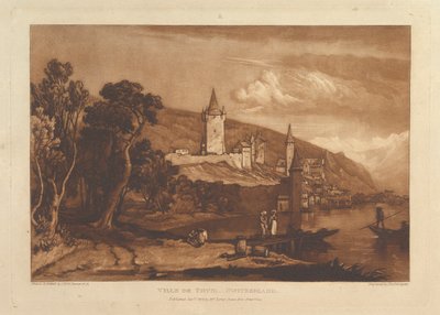 Ville de Thun, Svizzera, Liber Studiorum, parte XII, tavola 59, 1 gennaio 1816 da Joseph Mallord William Turner