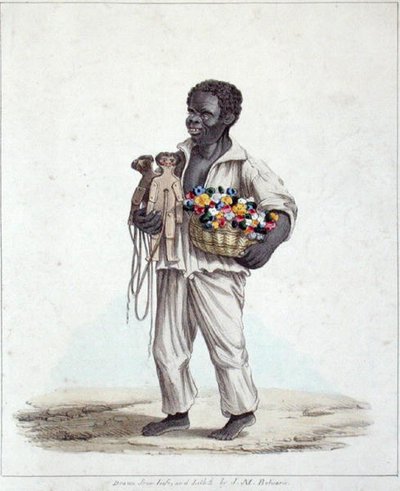 Venditore di burattini al Carnevale, Kingston, Giamaica da J.M. Belisario
