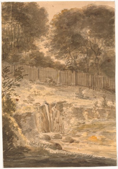 Pendio. Sullo sfondo alberi e staccionata da J.P. Møller