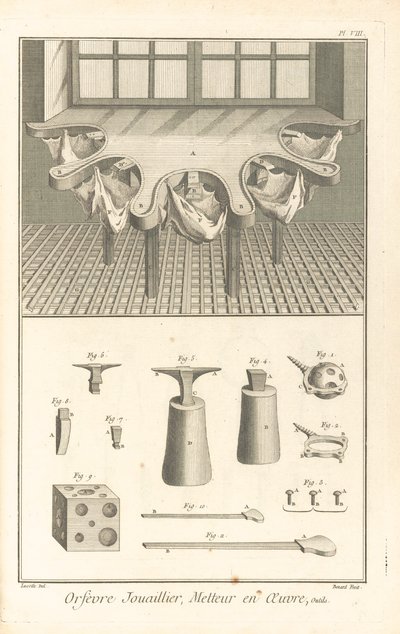 Orafo-gioielliere, messo in opera, illustrazione da 