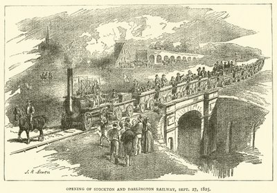 Apertura della Ferrovia Stockton e Darlington, 27 settembre 1825 da J.R. Brown