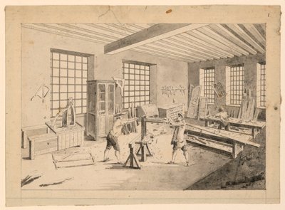 Laboratorio di un falegname dall