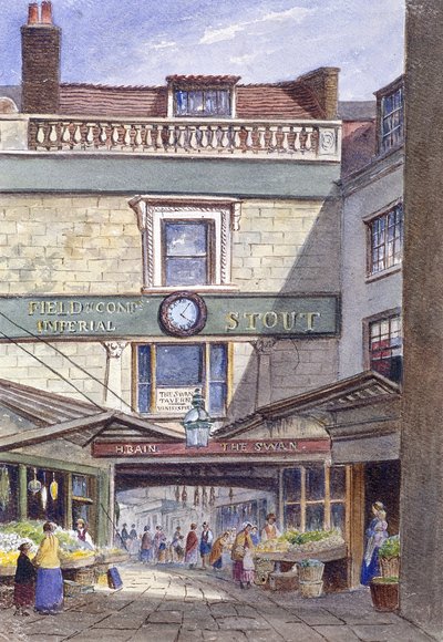 Swan Inn, Leadenhall Market, Londra, c1870 da JT Wilson