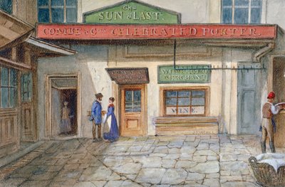 Vista del Sole e Ultima locanda nel Mercato di Newgate, Paternoster Square, Città di Londra da JT Wilson
