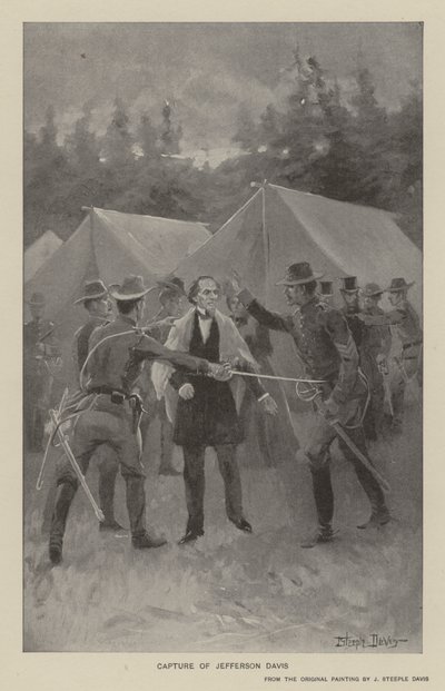 Cattura di Jefferson Davis (litografia) da J. (after) Steeple Davis