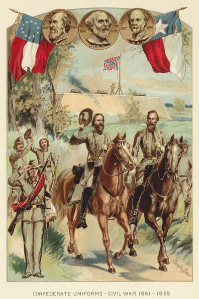 Uniformi confederate, Guerra Civile 1861-1865 da J. (after) Steeple Davis