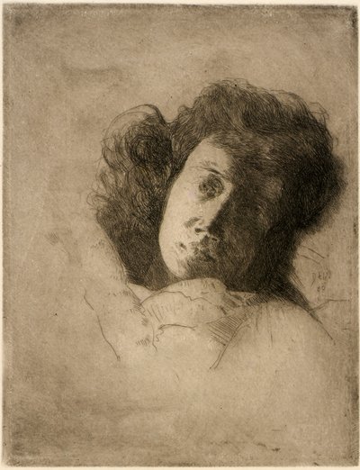 Studio di una testa di donna da J. Alden Weir