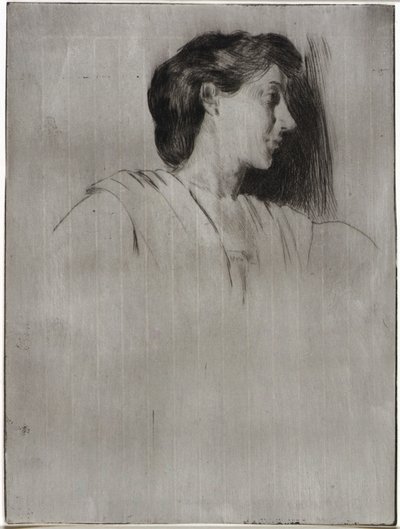 Studio di una testa di donna di profilo da J. Alden Weir