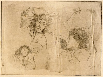Tre teste - Schizzi da J. Alden Weir