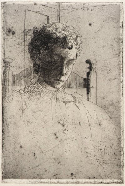 Donna che guarda in basso da J. Alden Weir