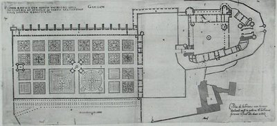 Piano dei giardini recintati e del Castello di Gaillon, da 