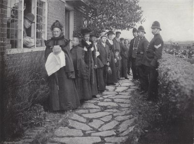La carità delle gemelle di Biddenden, distribuzione di pane e formaggio da J. Benjamin Stone