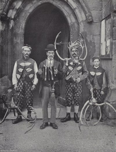 La danza del corno, Abbots Bromley, quattro dei performer da J. Benjamin Stone