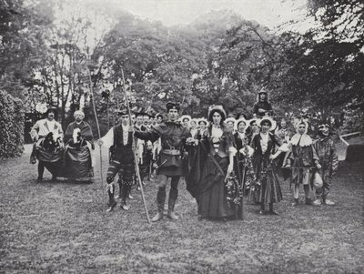 Il corteo di Sherborne, ballerini di Morris nel bosco da J. Benjamin Stone