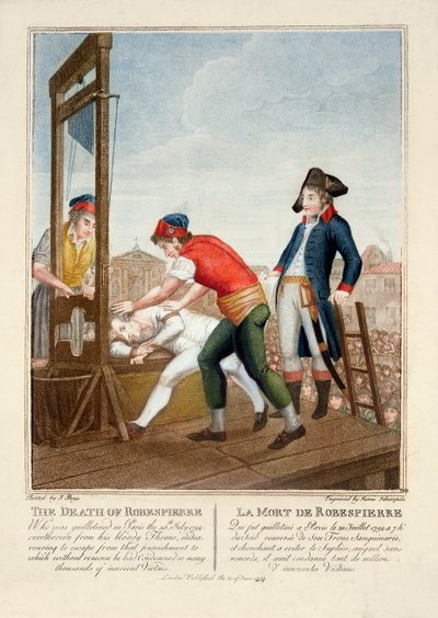 La morte di Robespierre, 28 luglio 1794, inciso da James Idnarpila, pubblicato 1799 da J. Beys