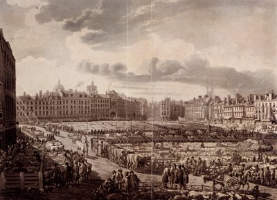 Mercato di Smithfield, Londra, 1811 da J Bluck