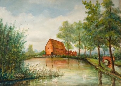 Vecchio mulino a ciottoli, Birmingham, XIX secolo da J. Booth