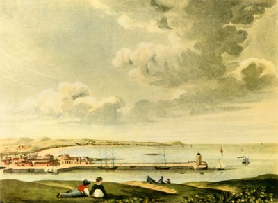 Vista della baia e del molo di Douglas, Isola di Man, XIX secolo, 1946 da J. Burman