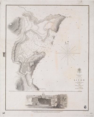 Arcipelago, Rodi I., Porto Lindo rilevato dal Capitano Thomas Graves, HMS 