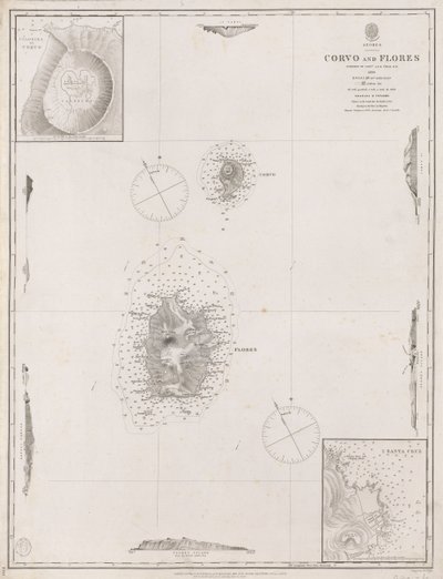 Azzorre Corvo e Flores. Rilevato dal Capitano A.T.E Vidal R.N 1844. da J. & C. Walker