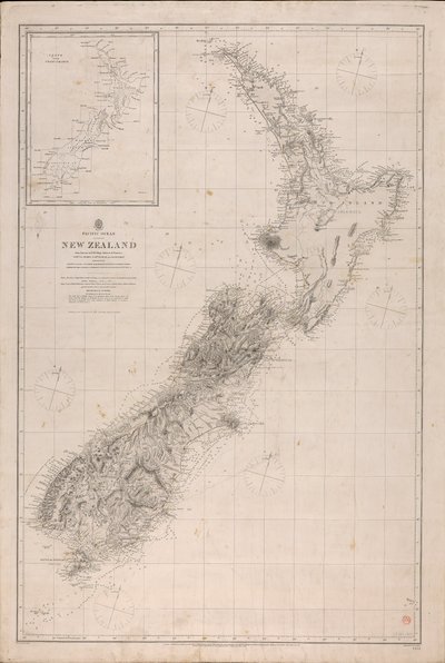 Carta della Nuova Zelanda da J. & C. Walker