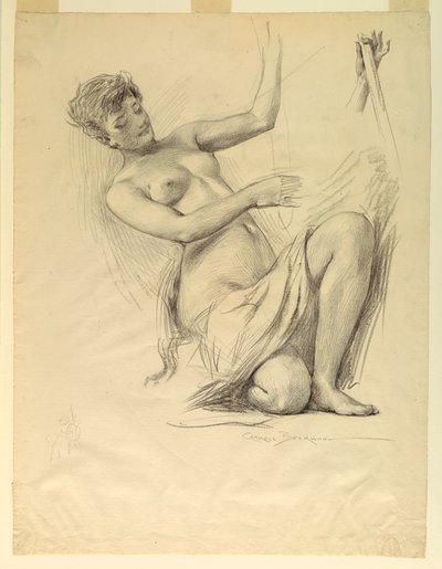 Studio di figura, possibilmente per la cupola del Palazzo delle manifatture e delle arti liberali, Esposizione colombiana mondiale, Chicago, IL da J. Carroll Beckwith
