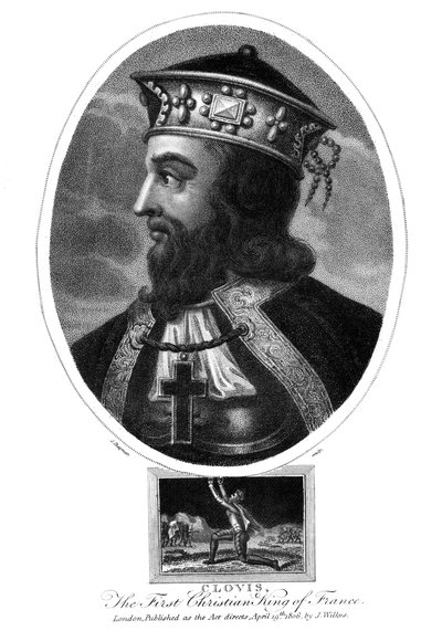 Clodoveo, il primo re cristiano dei Franchi, 1806 da J. Chapman