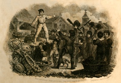 Masaniello che arringa il popolo di Napoli, 1821 da J. Chapman