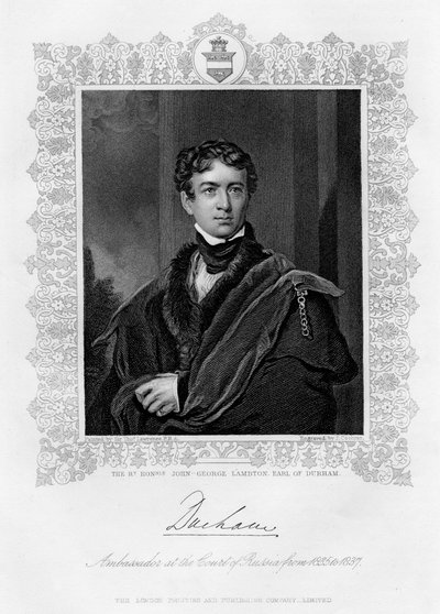 John George Lambton, Conte di Durham, 19° secolo da J. Cochran
