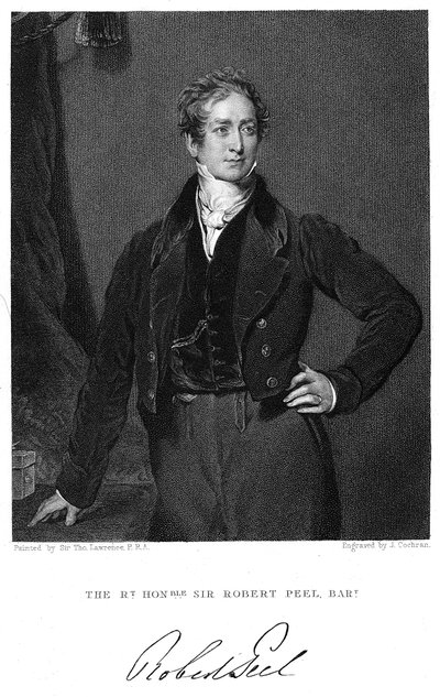 Robert Peel, statista britannico del XIX secolo da J. Cochran