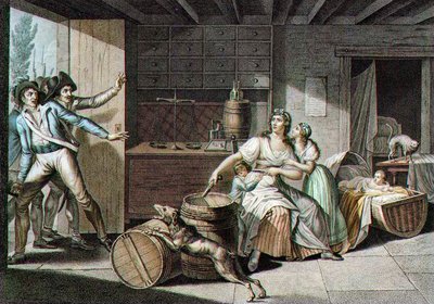 Episodio della guerra di Vandea: una giovane donna da J. F. (after) Cazenave