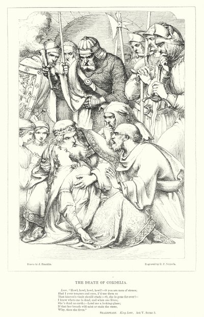 La Morte di Cordelia (incisione) da J. Franklin