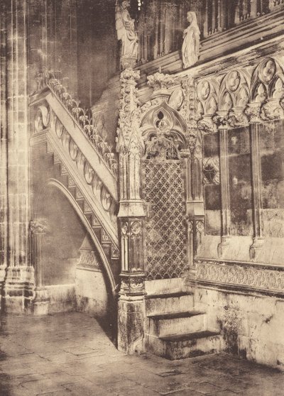 Scala del pulpito, Cattedrale di Barcellona (foto b/n) da J. Furnells